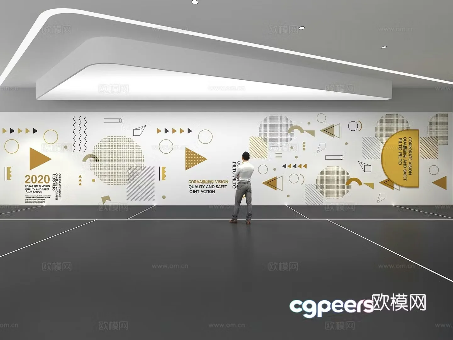 Cultural wall Corporate culture wall Education Theme wall Exhibition hall Campus culture Corridor 3D model