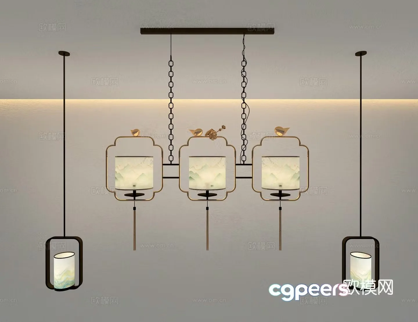 Art chandelier 3d model