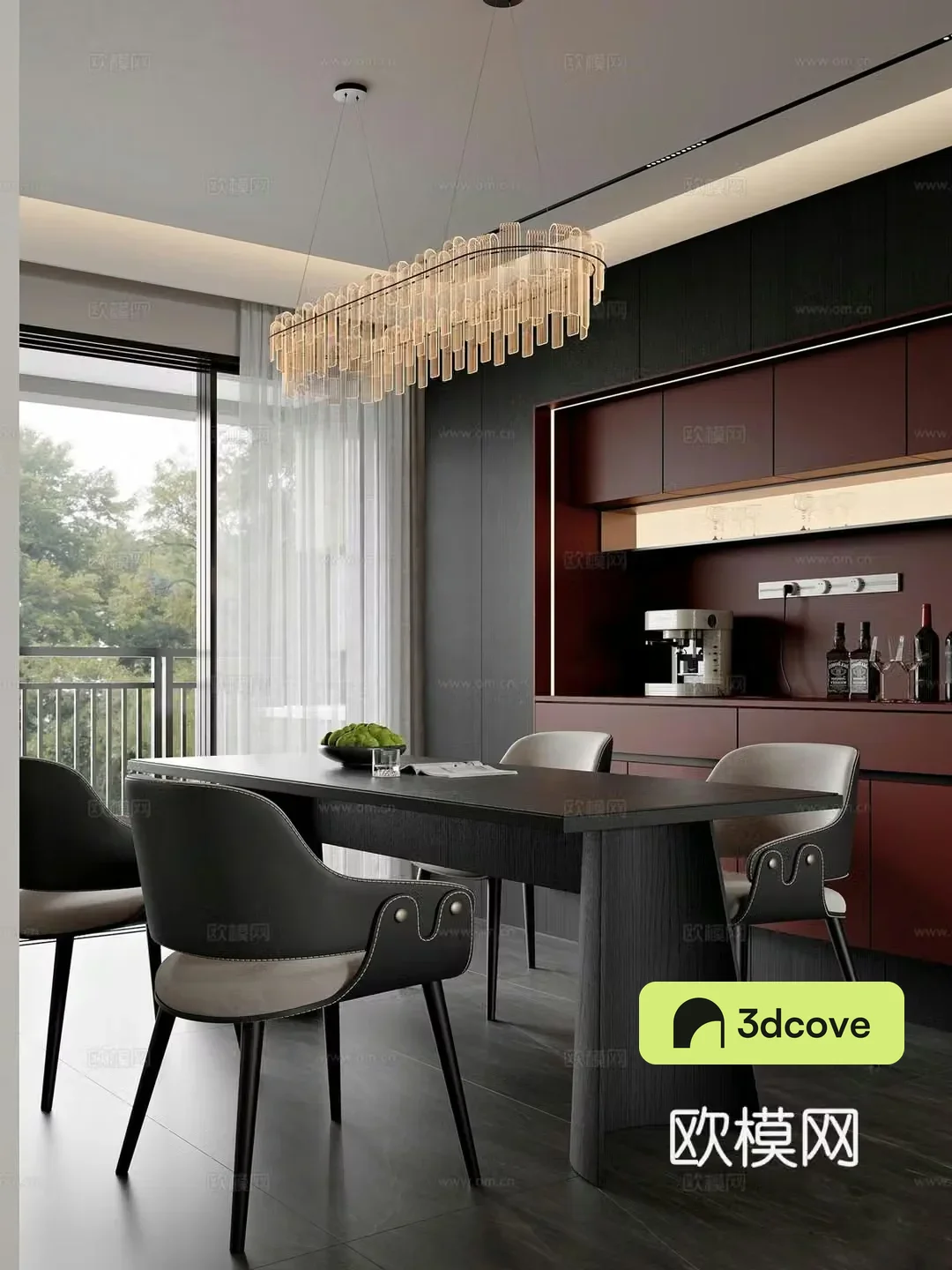 Modern minimalist living restaurant