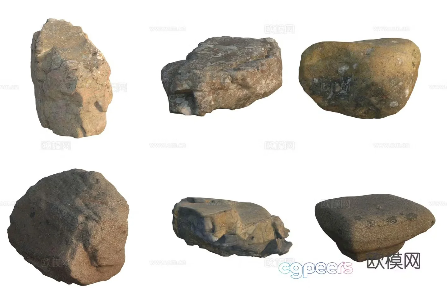 Seaside stone rock 3d model