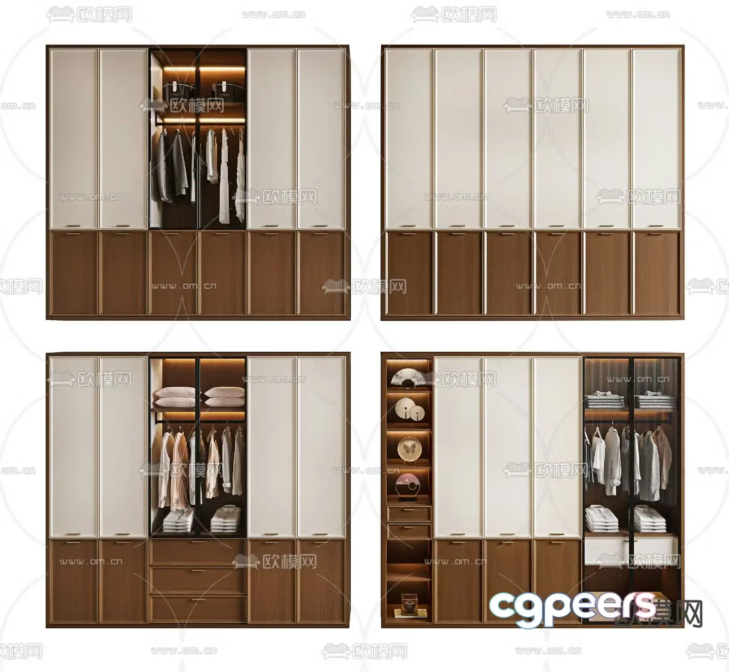 Middle-aged wardrobe wardrobe 3d model