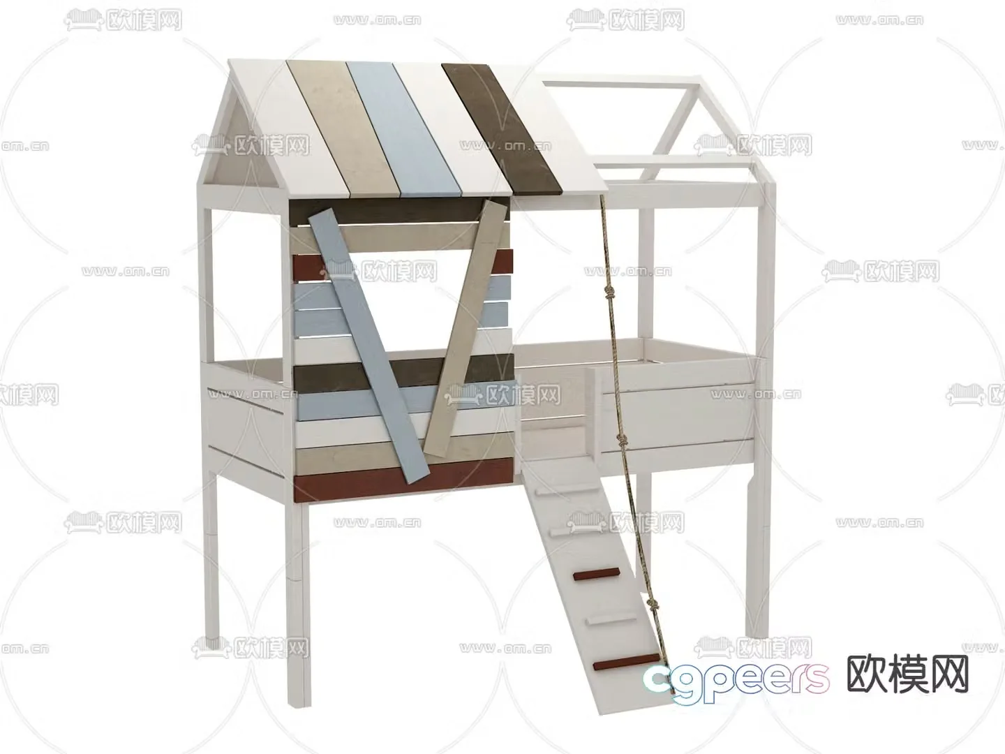 Modern children’s bed 3d model