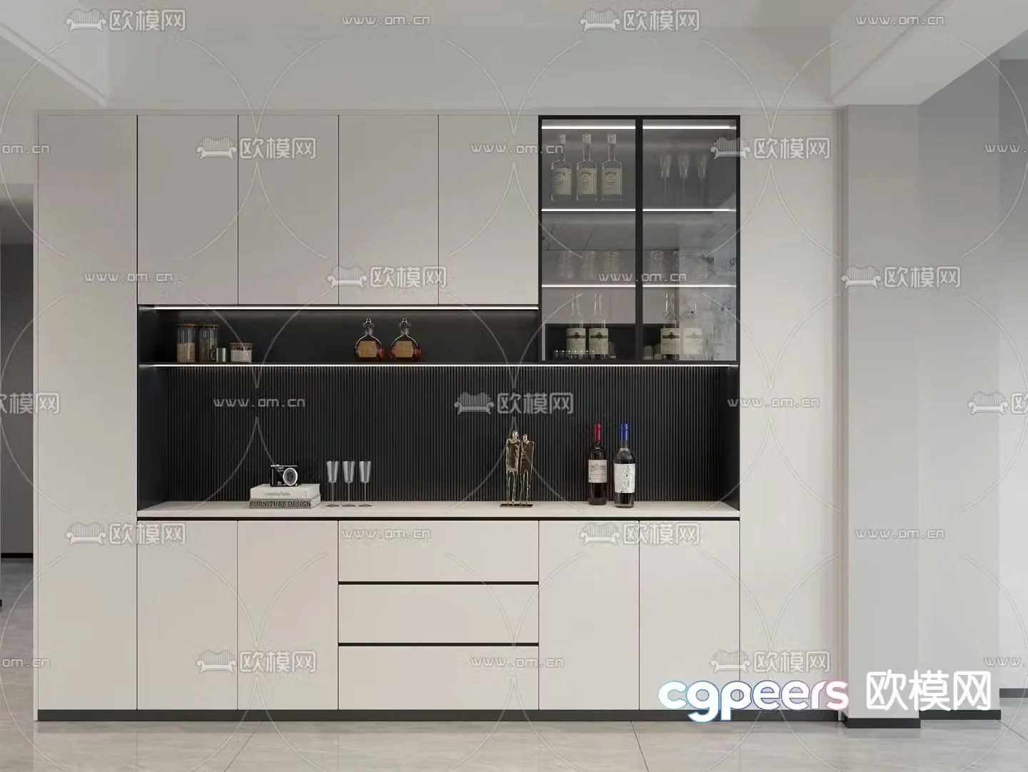 Sideboard wine cabinet 3d model