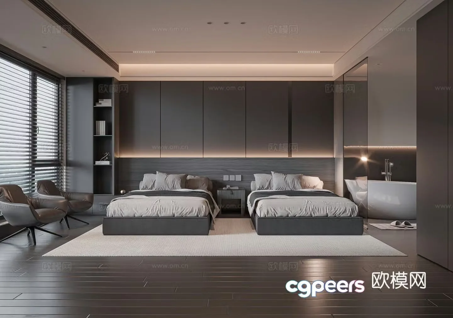 Modern hotel room King room Hotel room Standard room Hotel hotel Hotel bathroom Hotel 3d model
