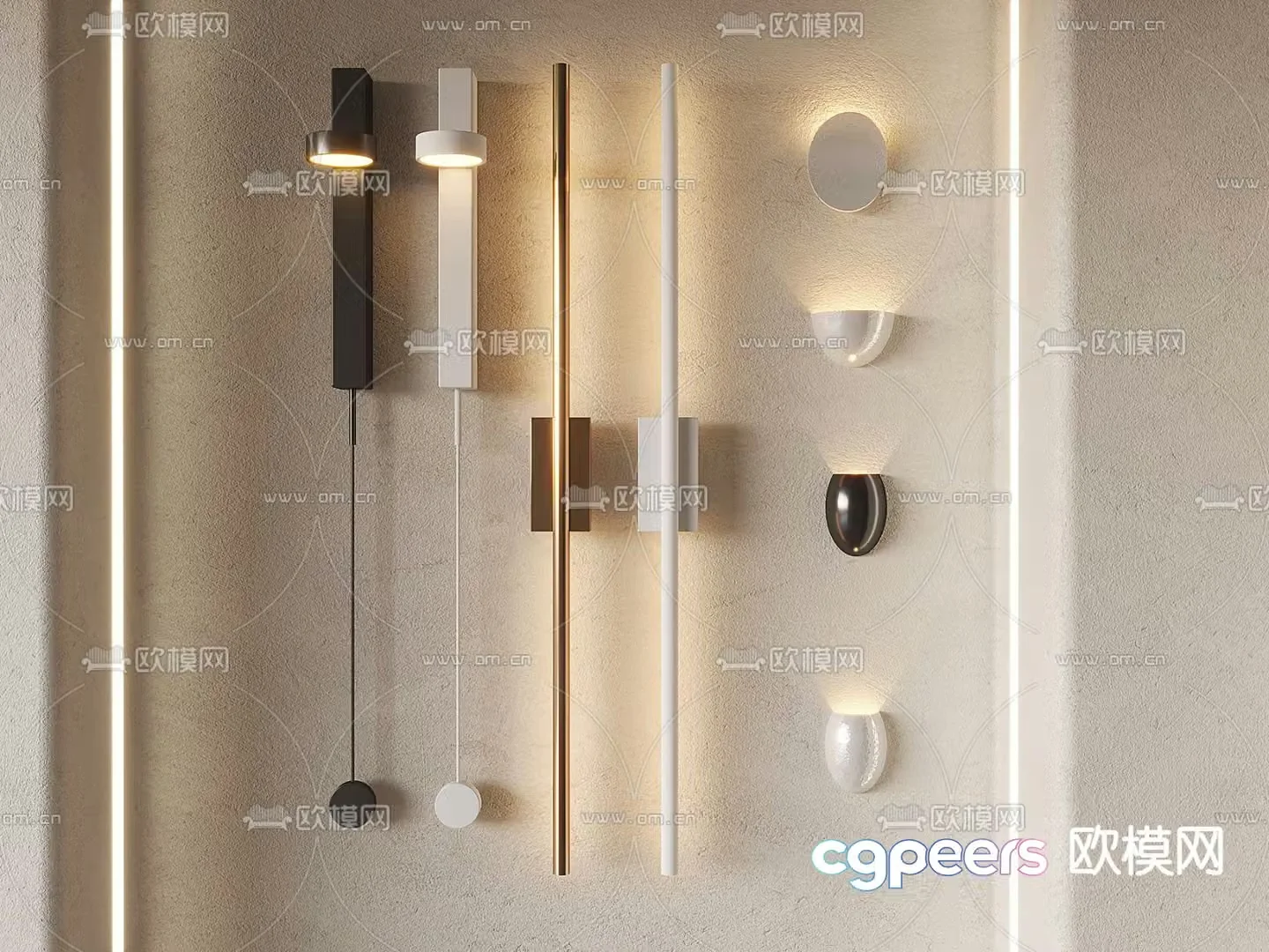 Light luxury wall lamp 3D model