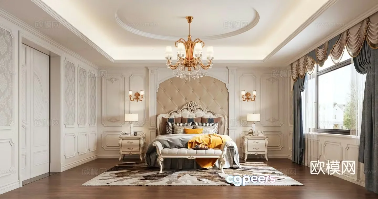 European style bedroom 3d model