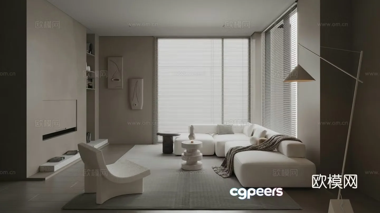 Living room sofa living room dining carpet empty living room 3d model