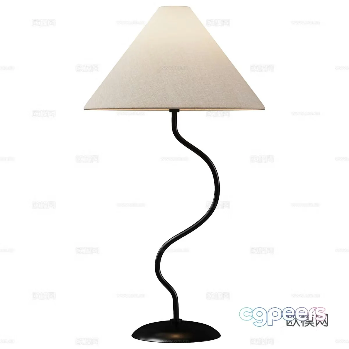 New Chinese style Wasabi fabric table lamp 3D model