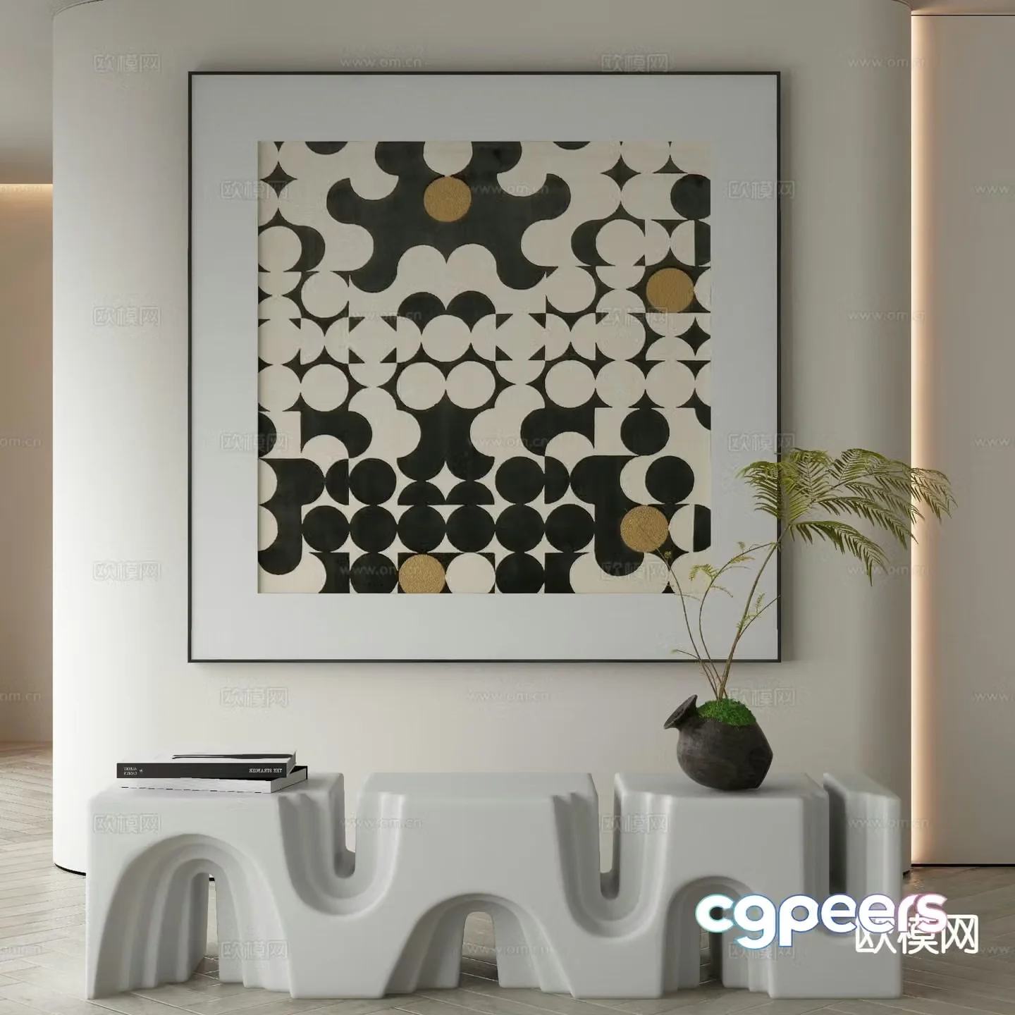 Decorative painting abstract geometric painting 3d model