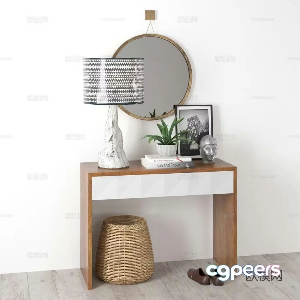Modern dressing table furnishings 3d model
