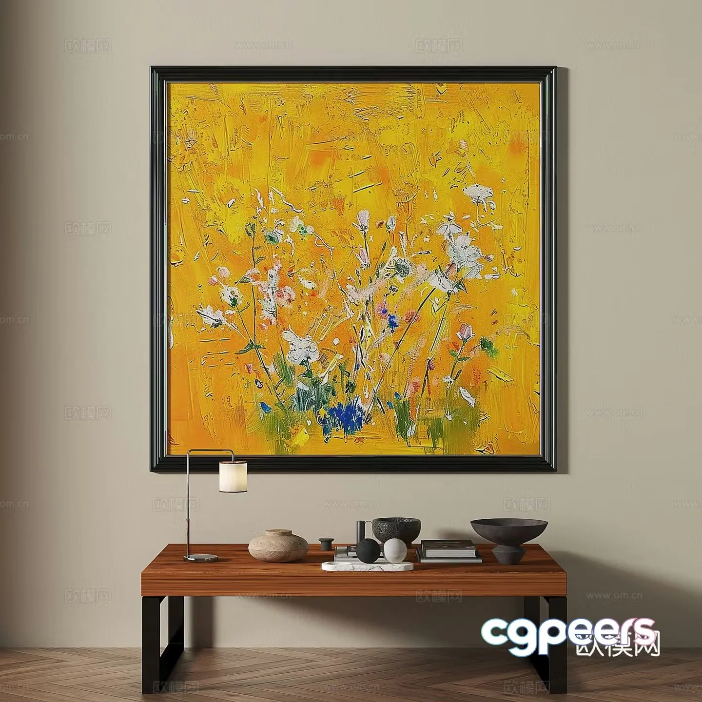 Modern medieval retro decorative painting 3d model