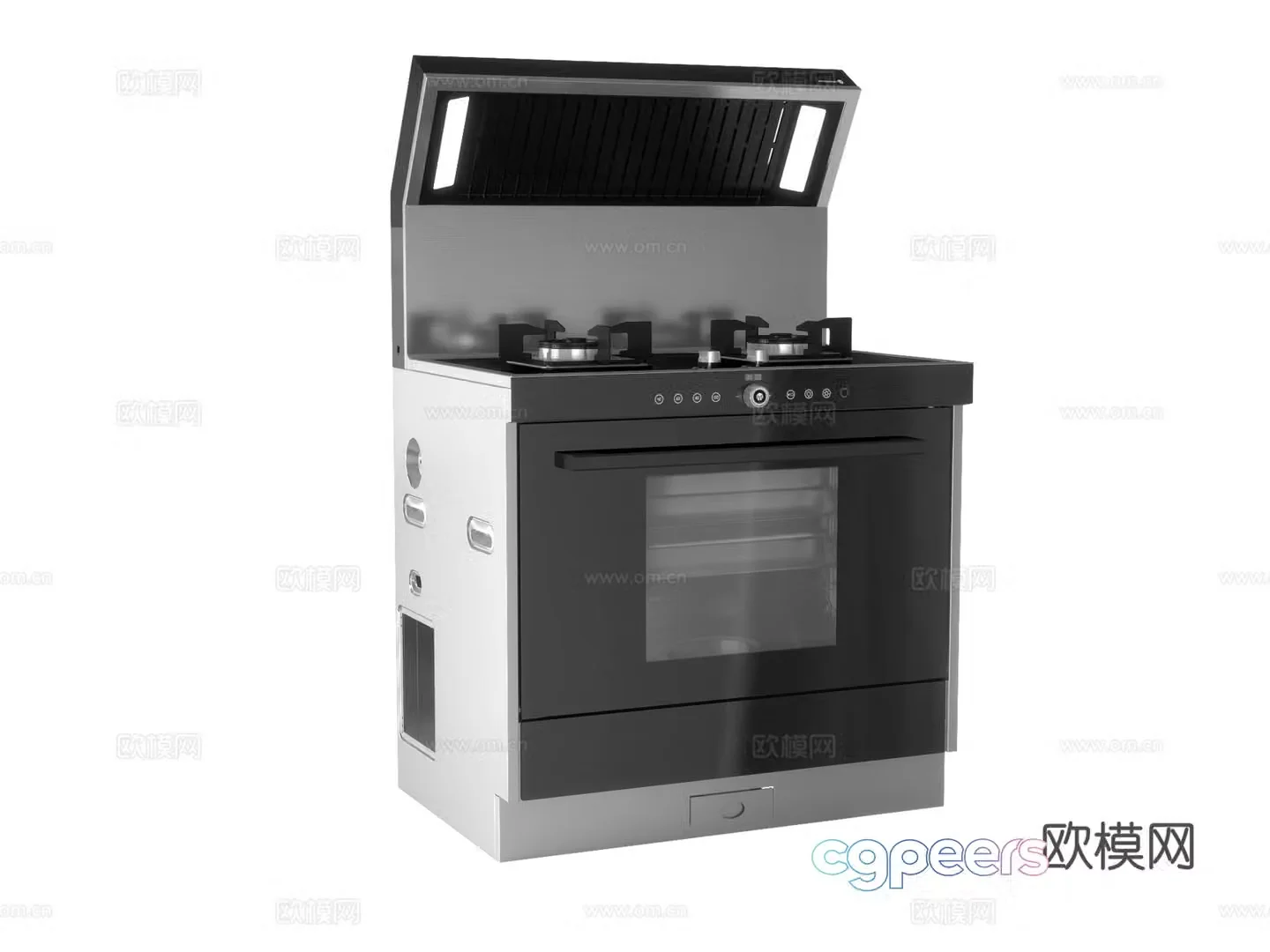 Modern integrated stove 3D model