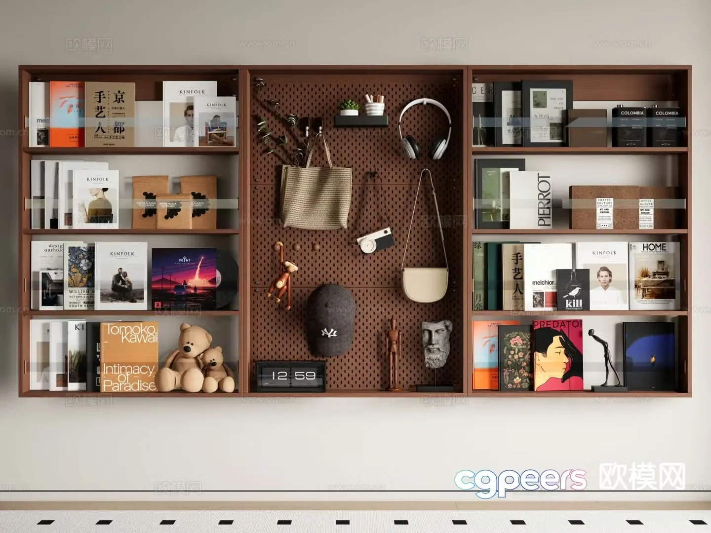Medieval style bookshelf 3D model