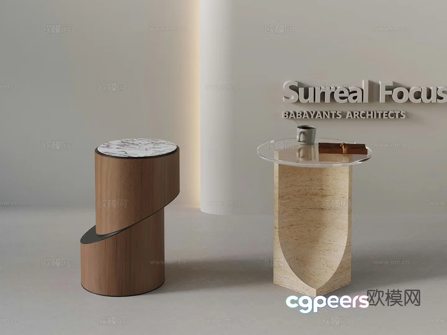 Modern side angle 3D model