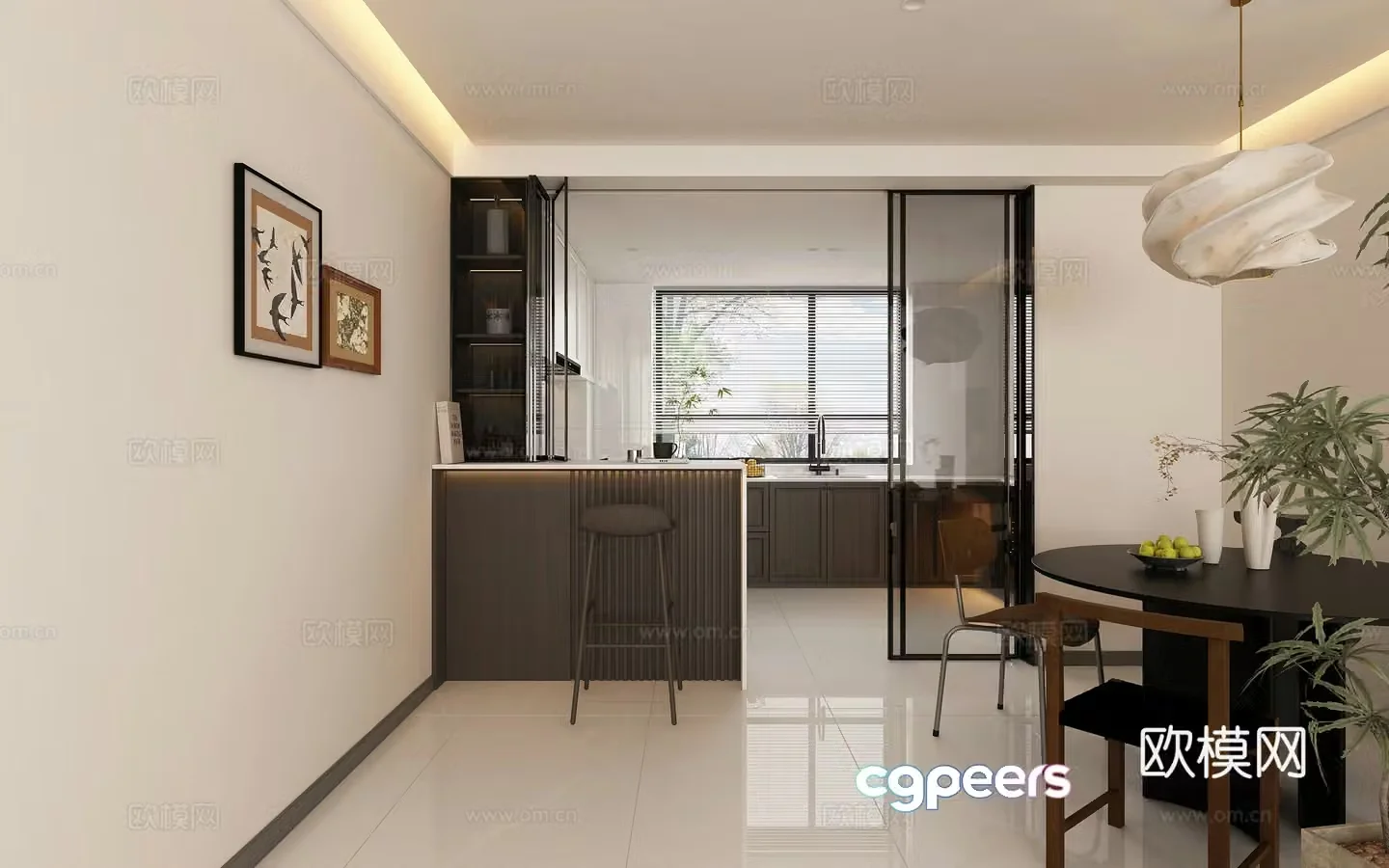 Open kitchen 3d model