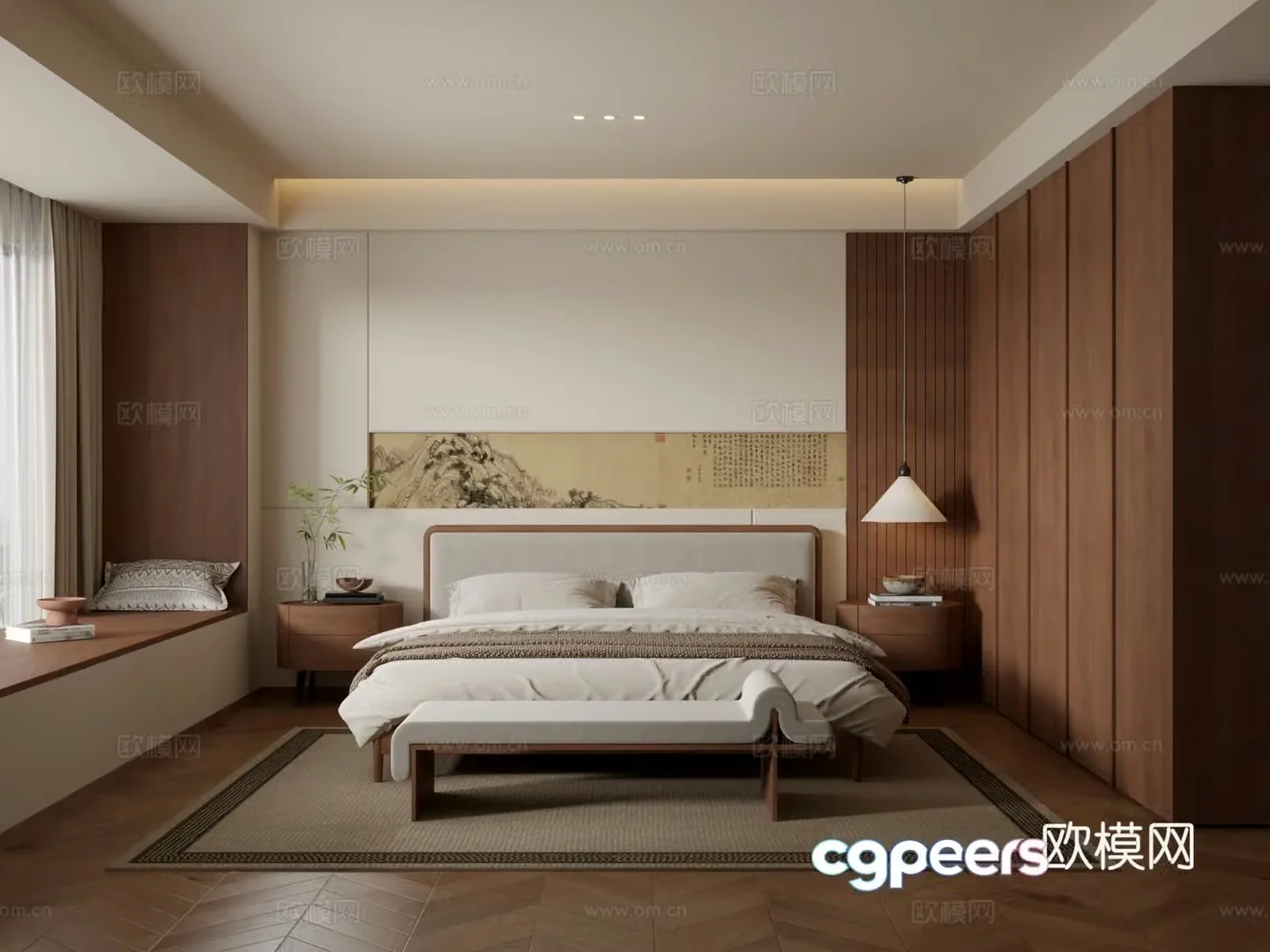 Medieval style bedroom master bedroom 3d model
