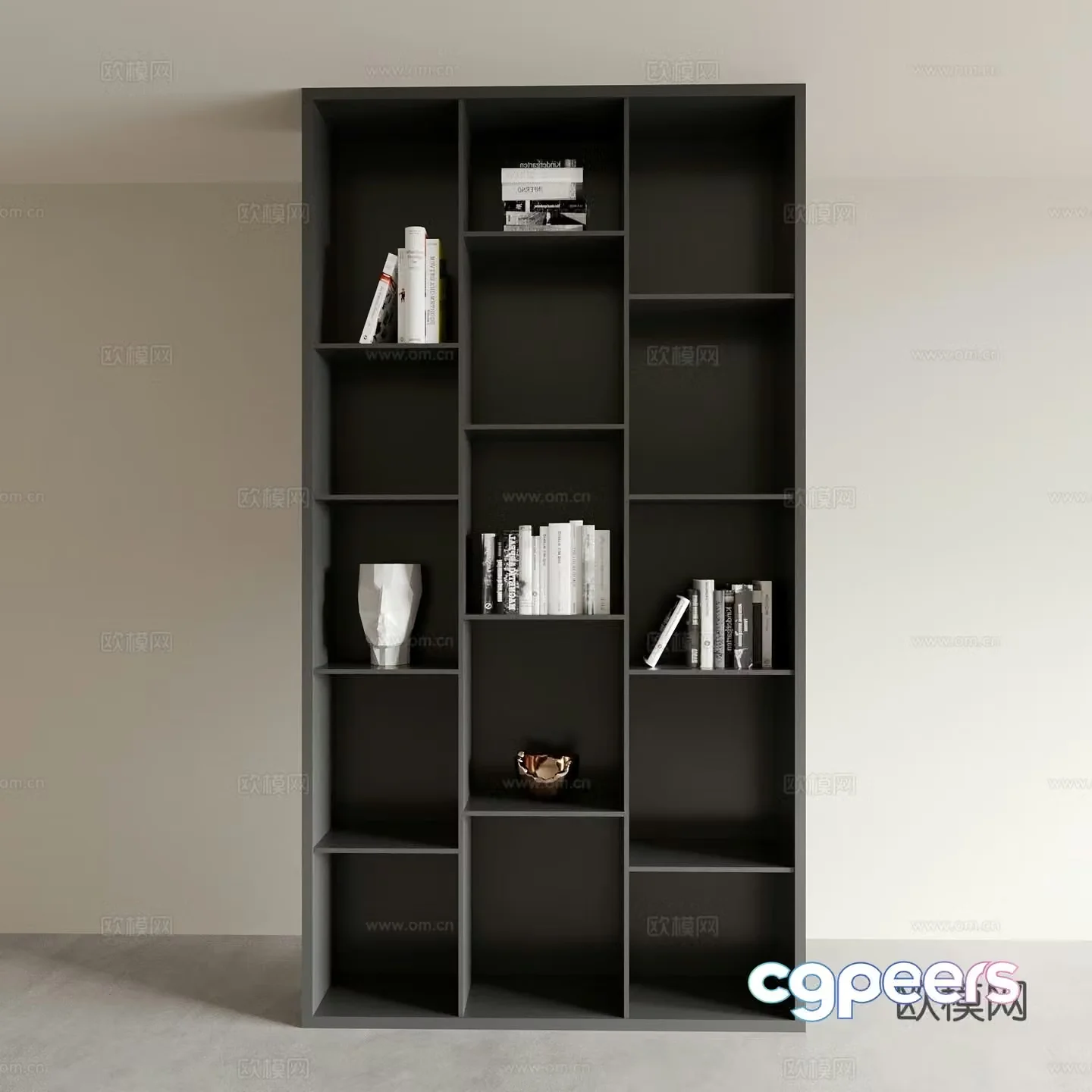 Modern bookcase display cabinet 3d model
