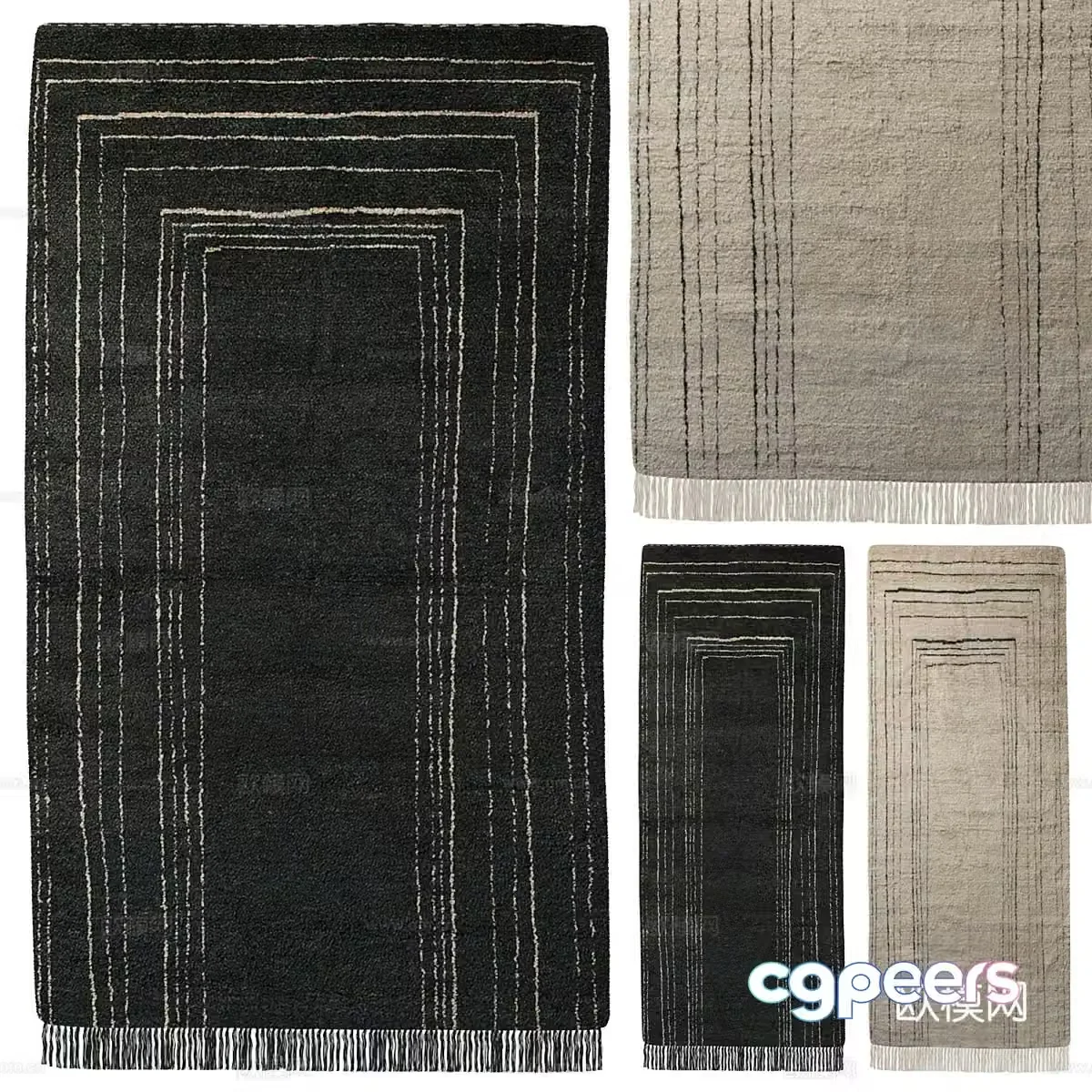 New Chinese style fabric carpet 3D model