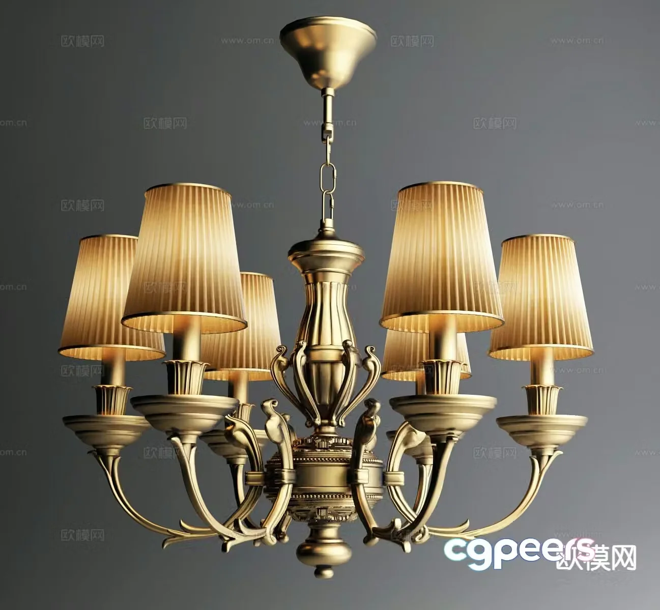 Neoclassical chandelier hall chandelier 3d model