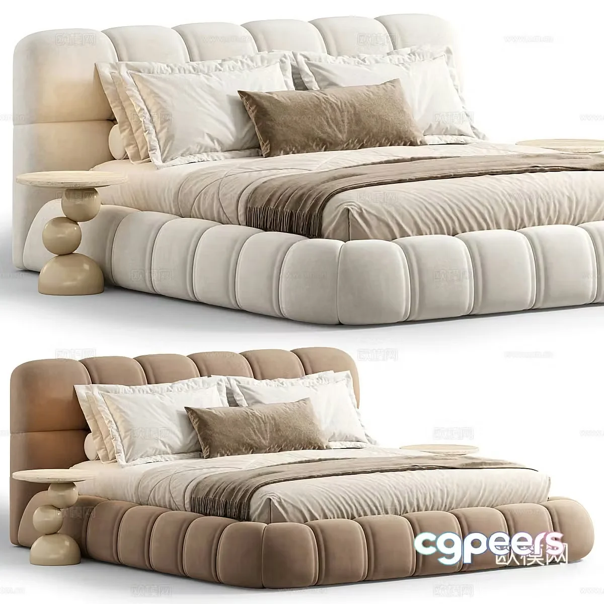 Background double bed 3d model