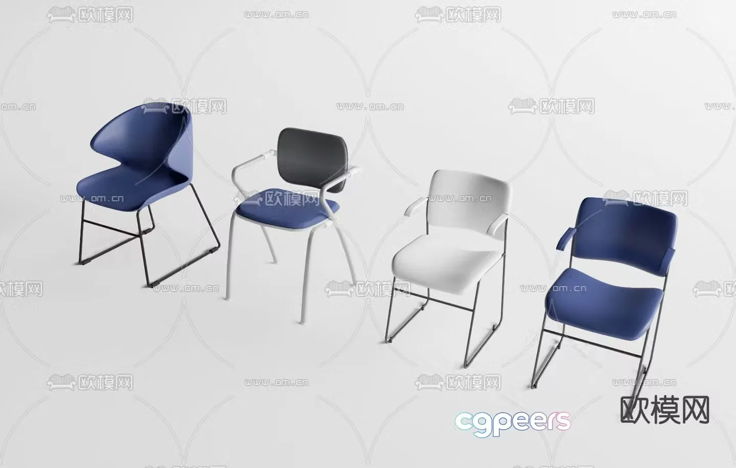 Office chair training chair conference chair class chair 3d model