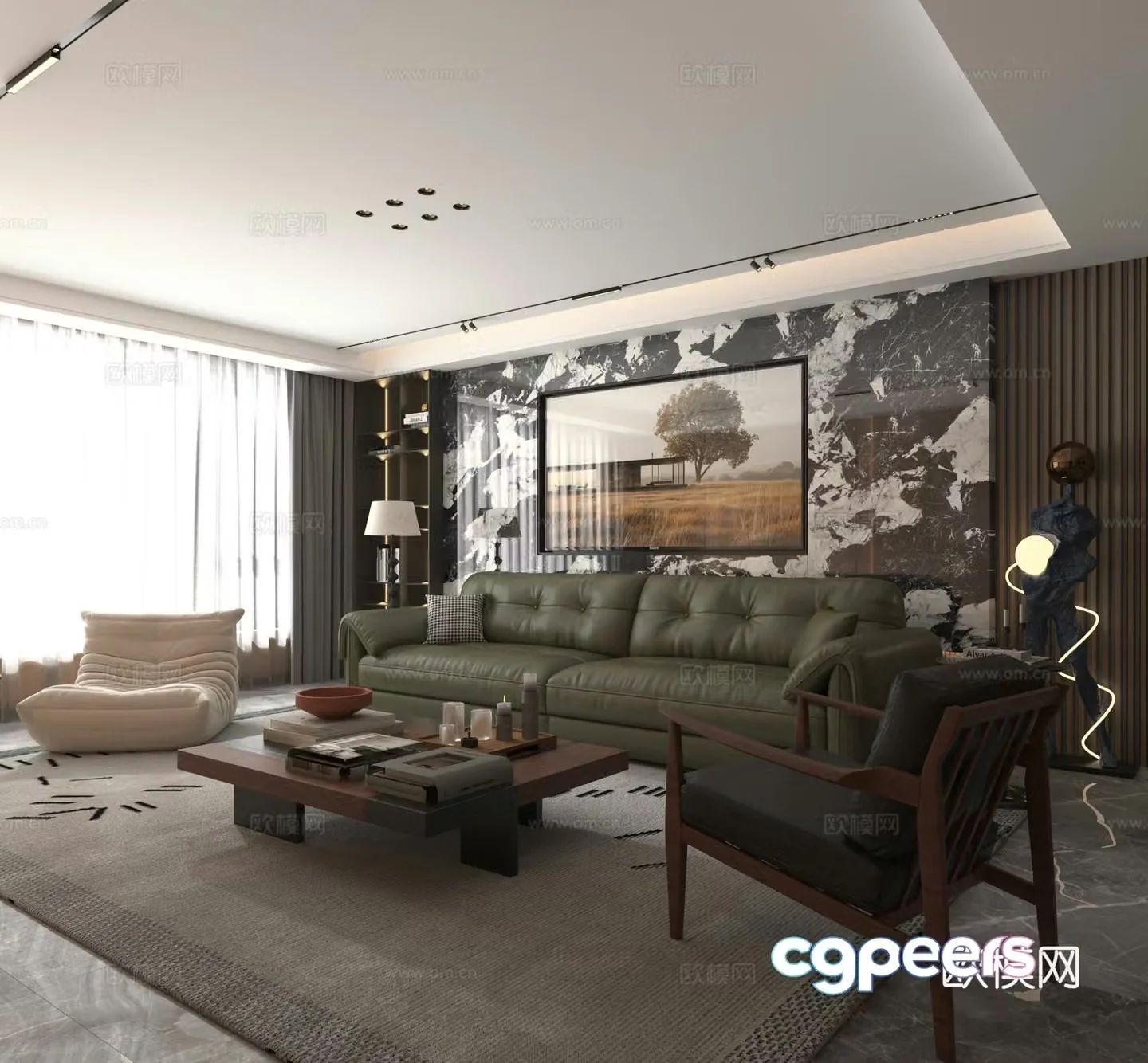 Modern living room 3d model