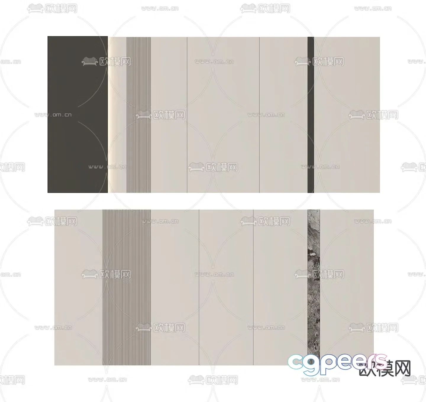 Modern sofa background wall 3d model