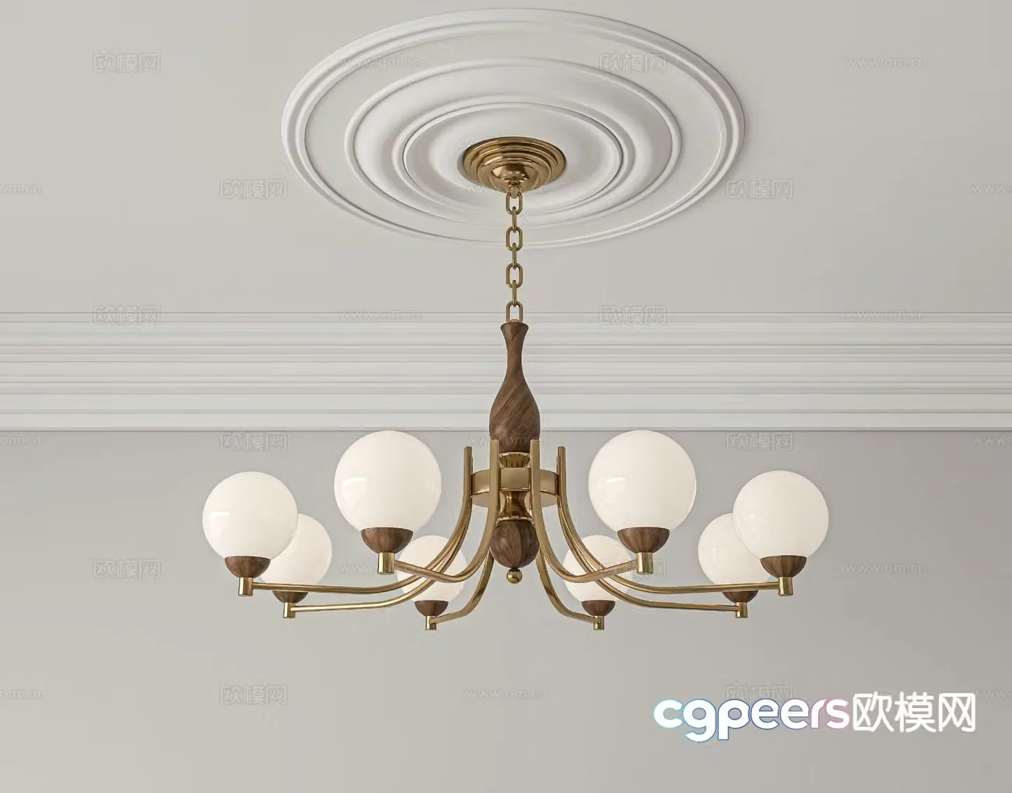 Medieval style chandelier retro chandelier 3d model