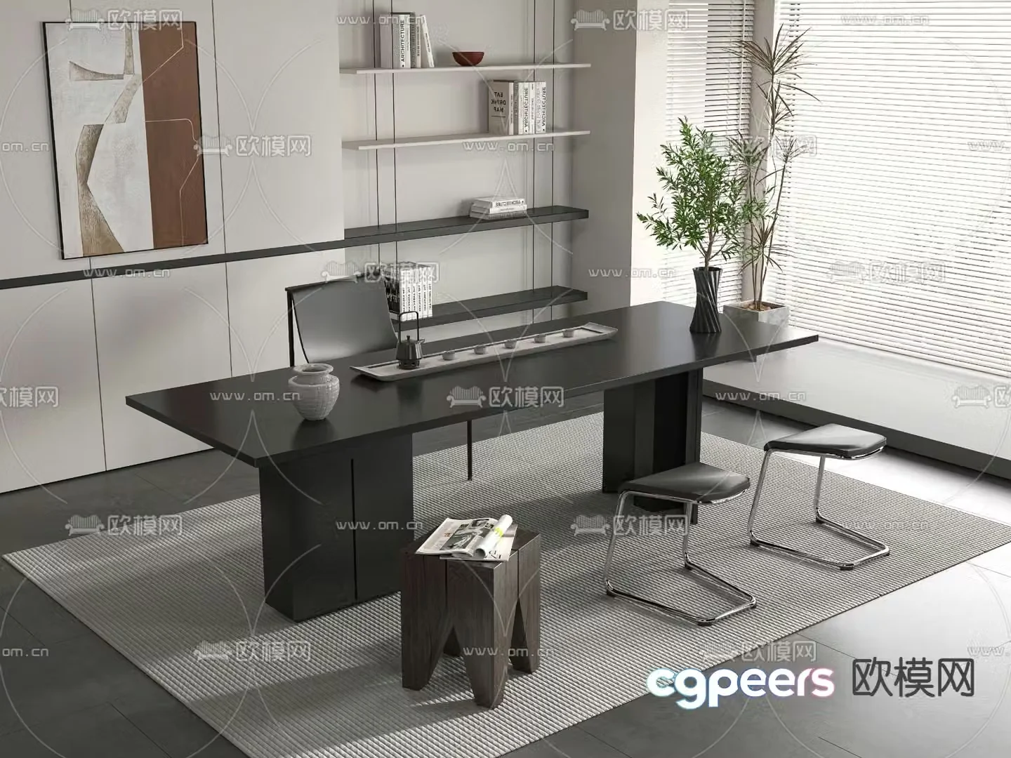 Modern tea table tea table 3d model
