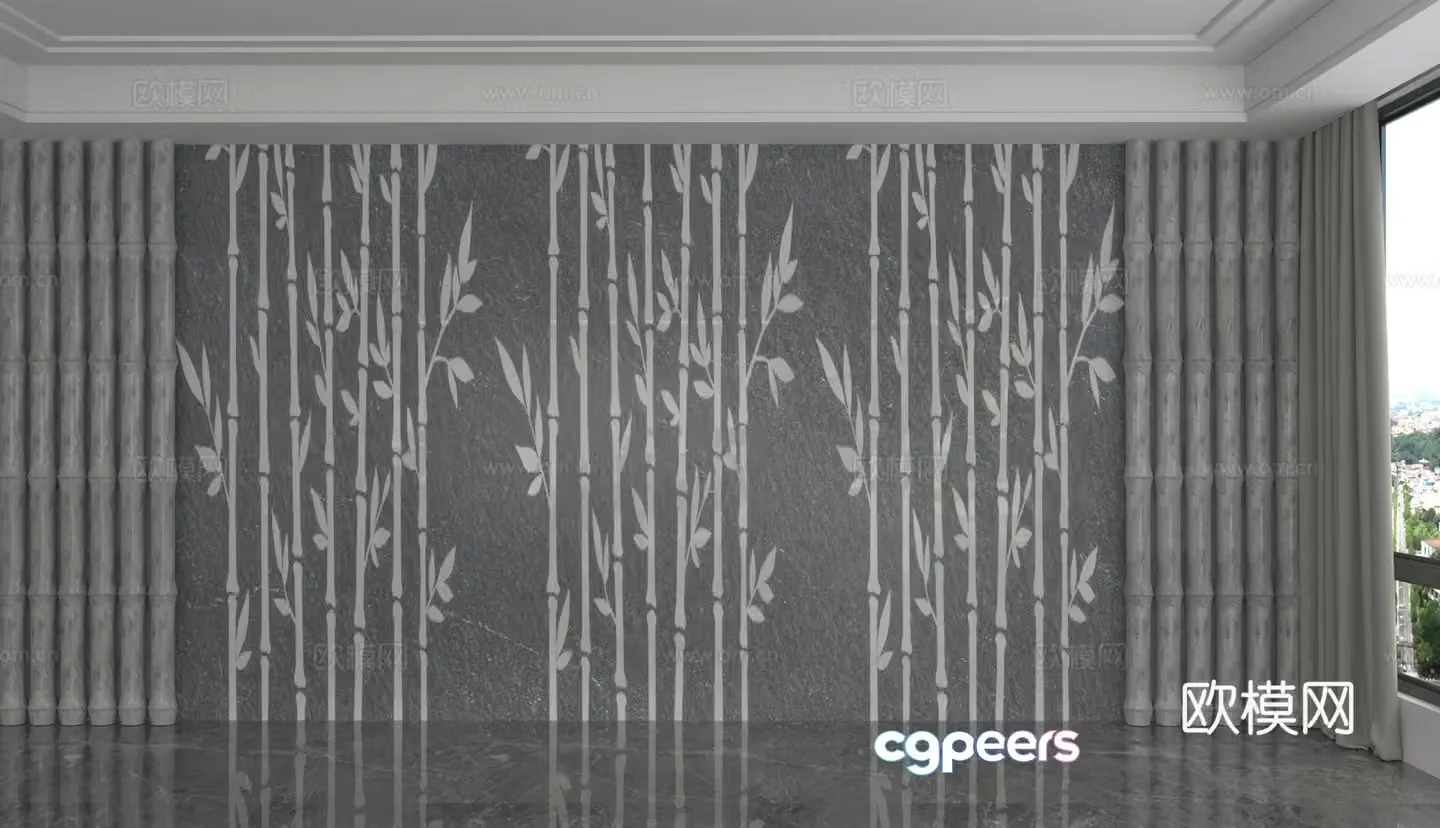 Modern background wall 3d model