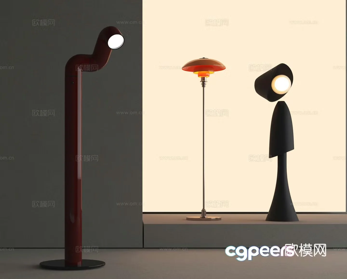 Modern floor lamp corner lamp decorative lamp creative catering art floor lamp special floor 3D model