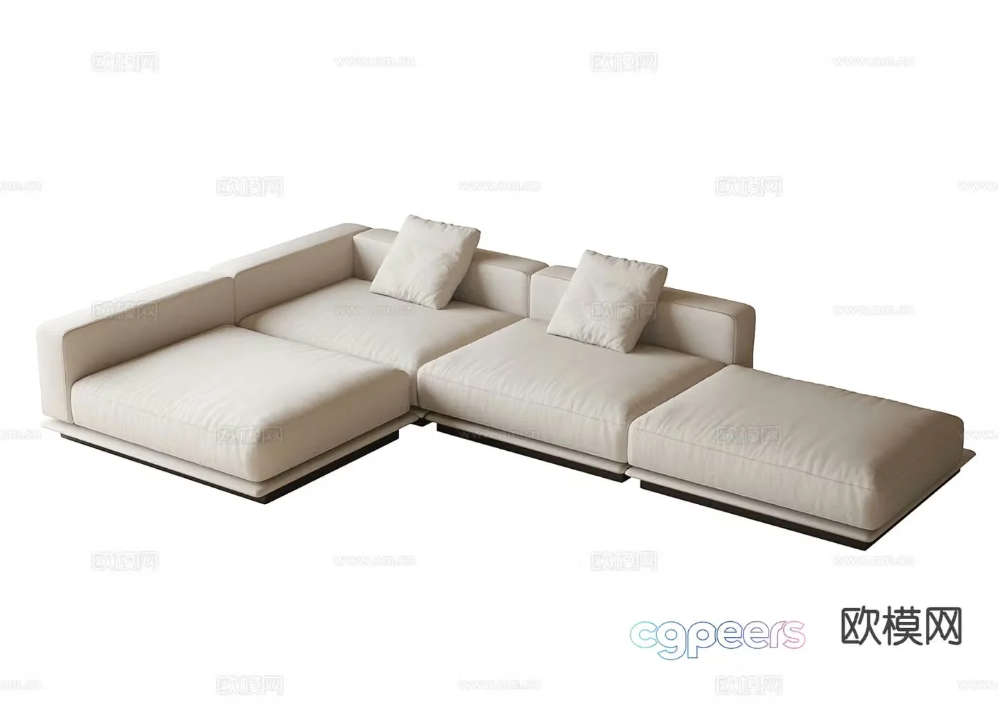 Modern corner sofa multi-person sofa 3d model