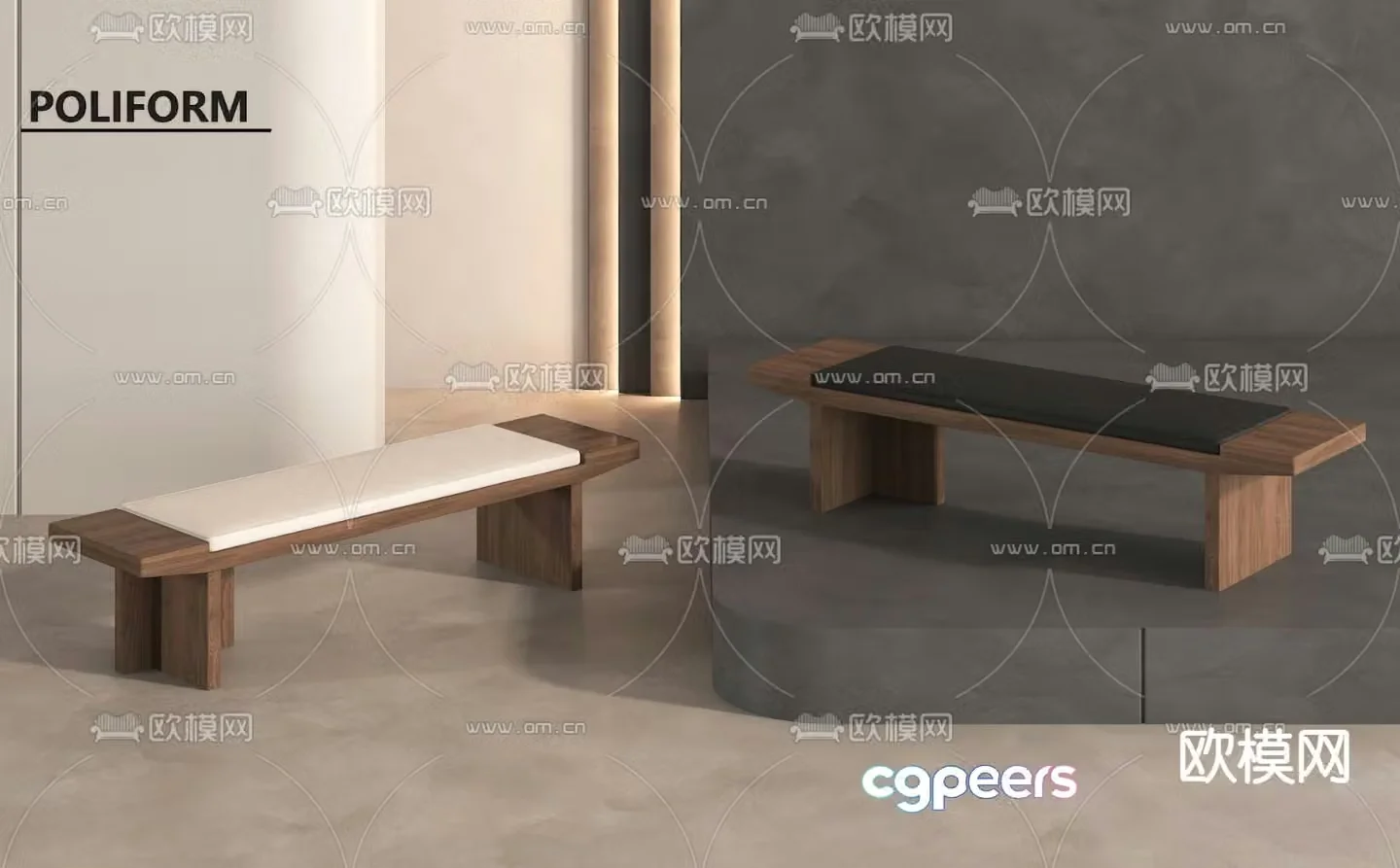 Modern bench shoe changing stool 3d model