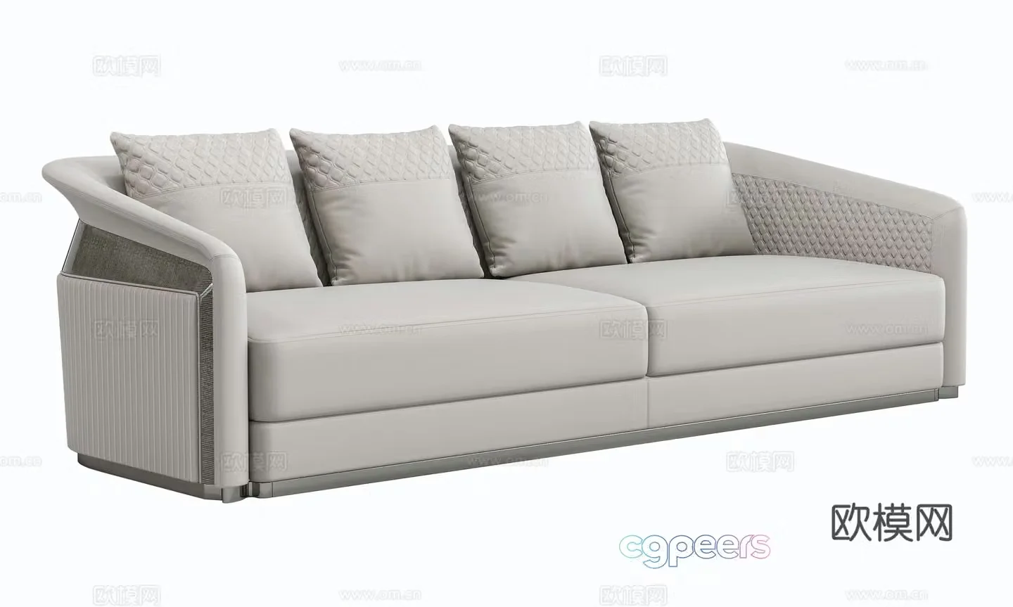 Light luxury multi-person sofa 3D model
