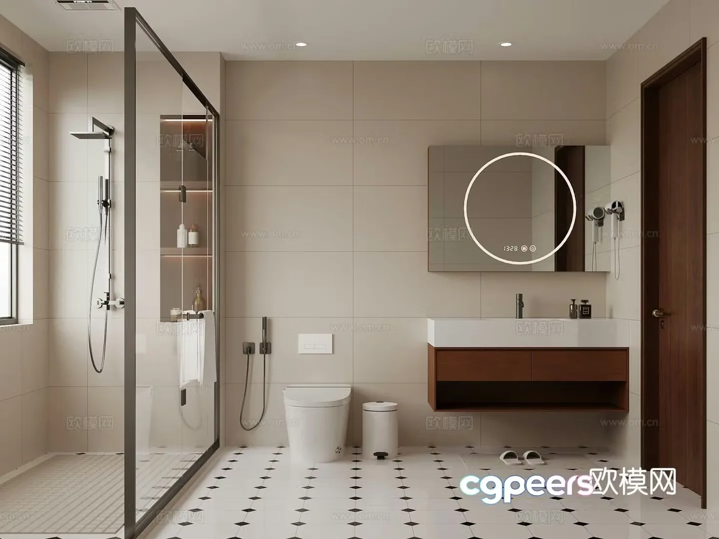 Medieval style bathroom bathroom 3d model