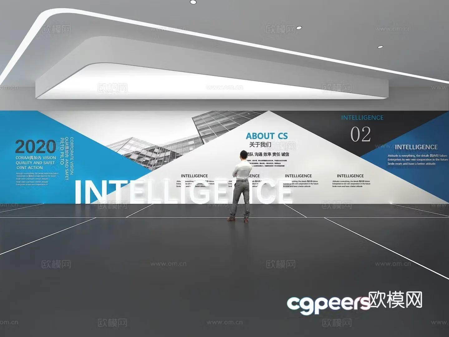 Cultural wall Corporate culture wall Education Theme wall Exhibition hall Campus culture Corridor 3D model