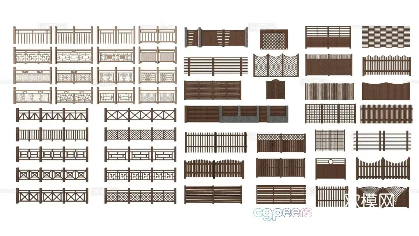 New Chinese railing 3D model