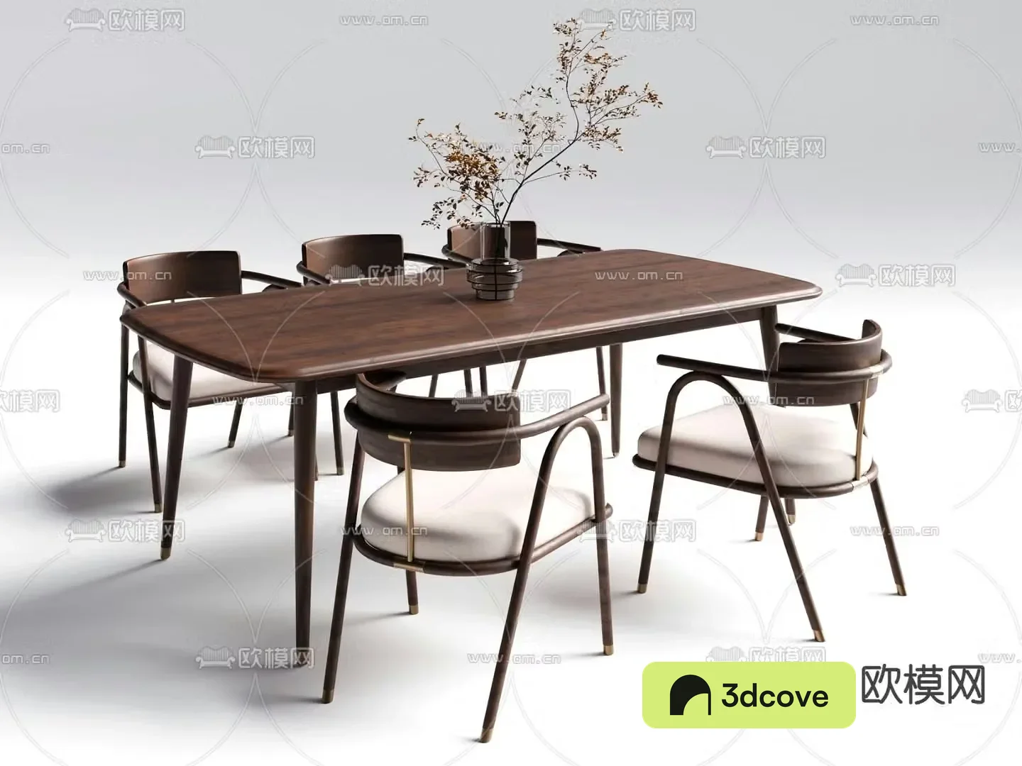 Long dining table and chairs