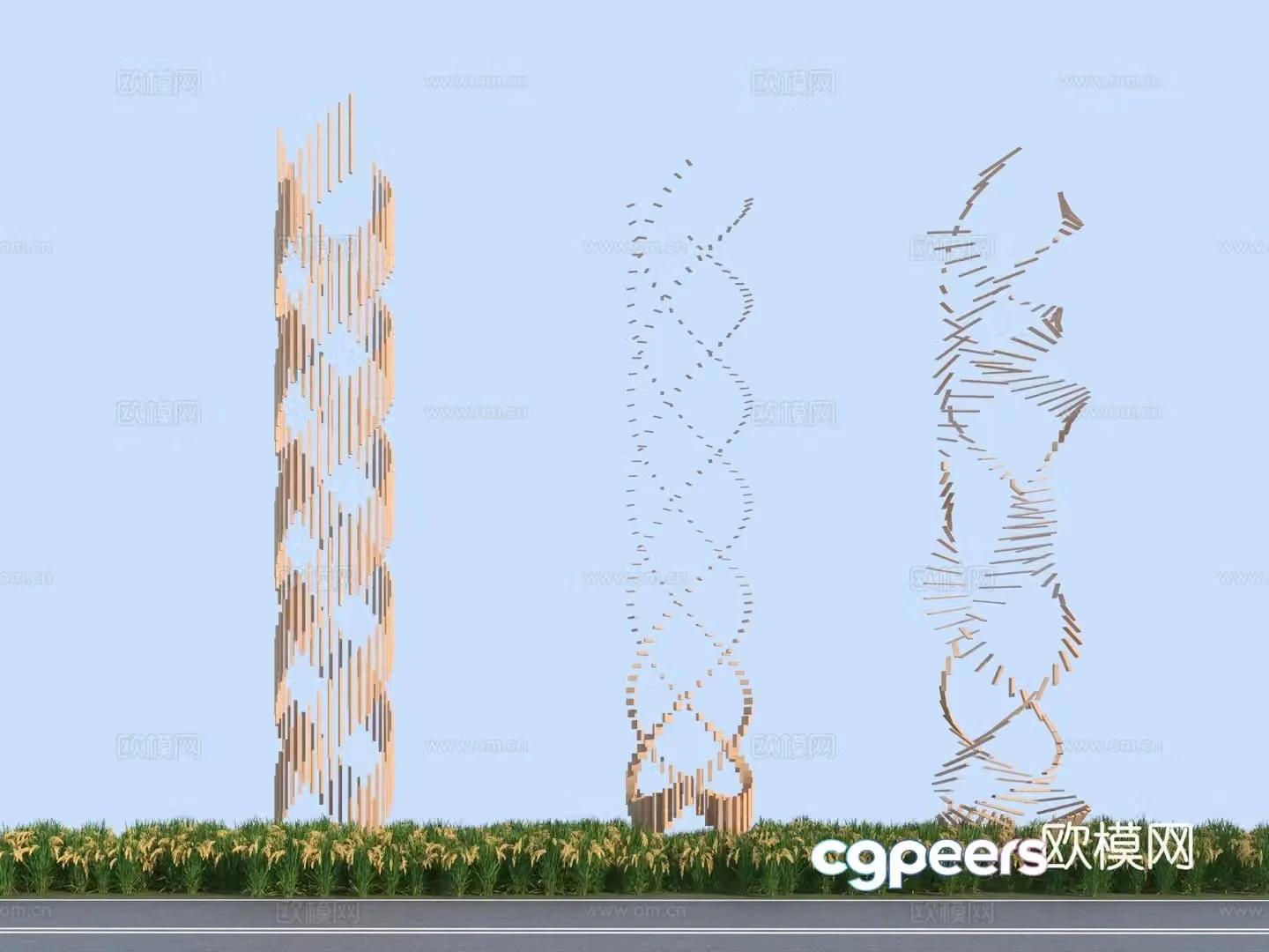 Modern landscape structure landscape sculpture 3D model