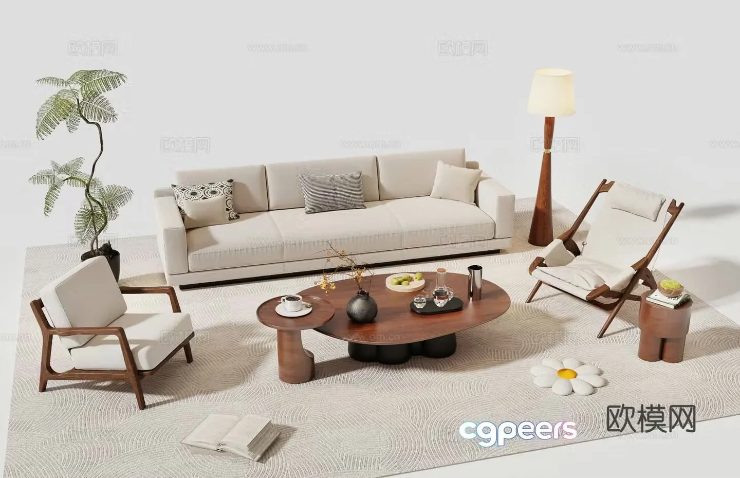 Medieval style modular sofa 3D model