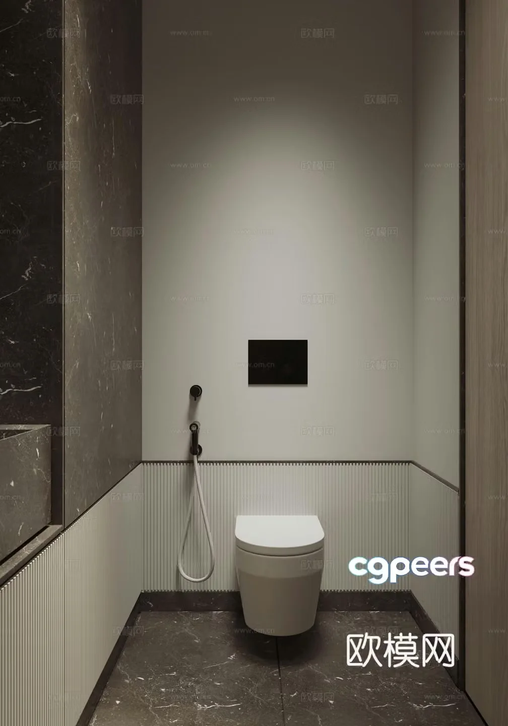 Modern hotel bathroom 3d model
