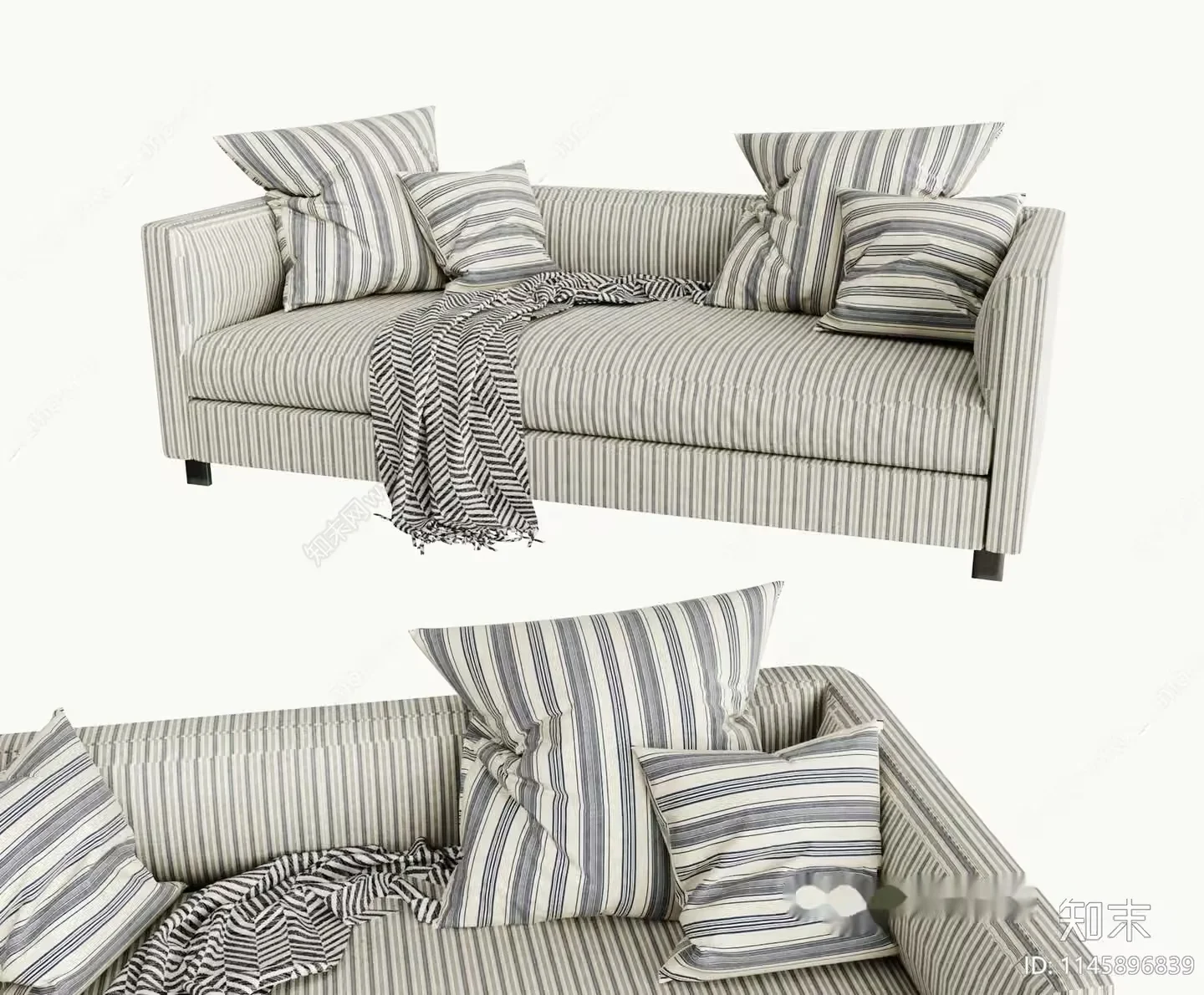 A Striped Couch 3D Model – 3337 – CORONA Render