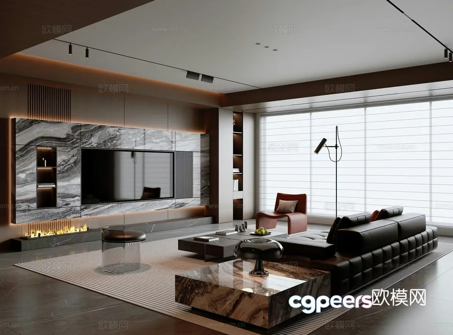 Modern Italian living room 3d model