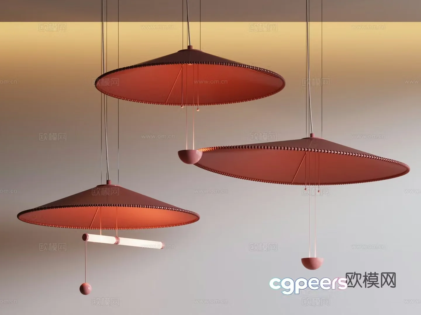 New Chinese style chandelier art chandelier 3d model
