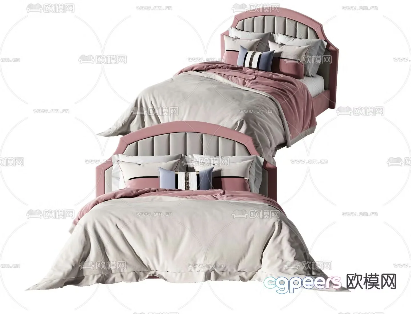 Modern fabric children’s bed 3d model