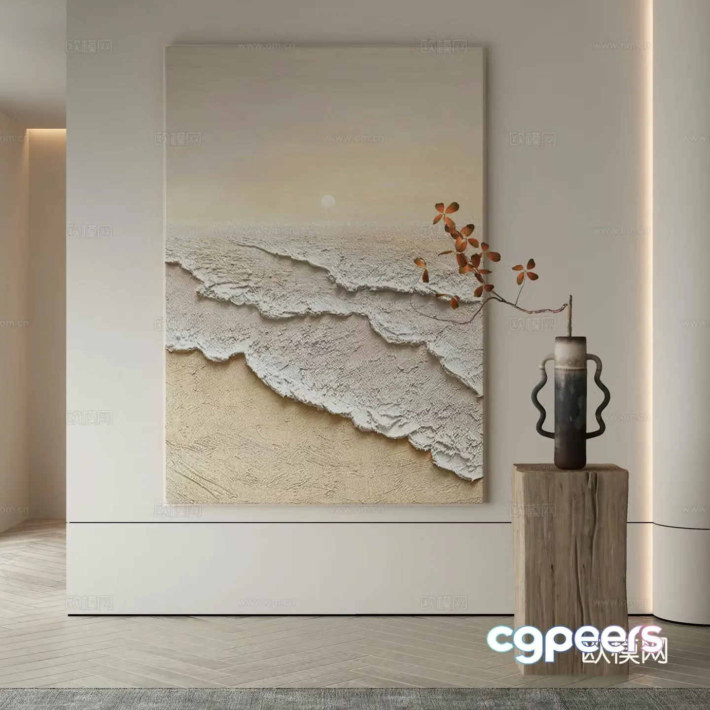 Modern Wasabi Hanging Painting Oil Painting 3D Model