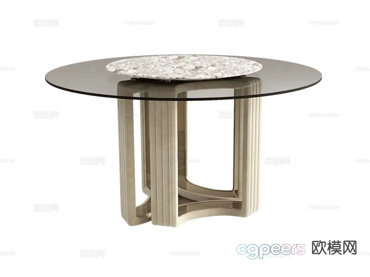 visionnaire- Light luxury dining table round dining table 3D model