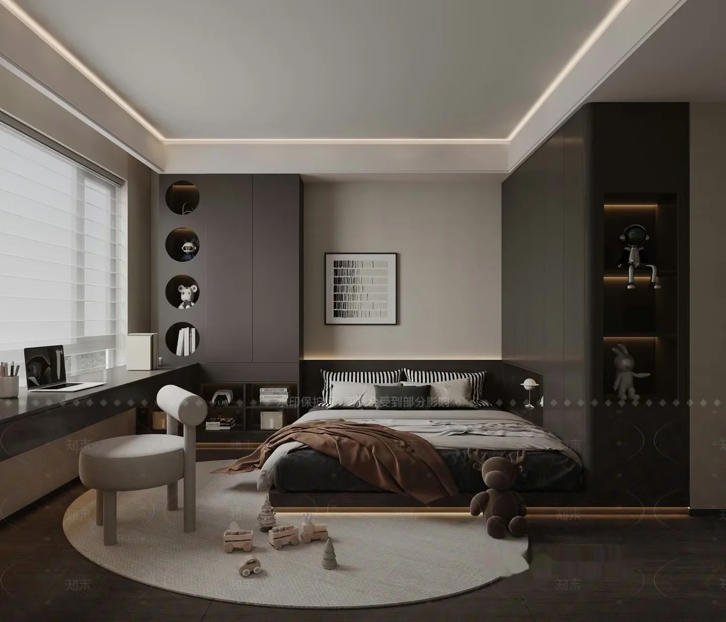 Modern Bedroom Decor 3D Model – 23684 – VRAY Render