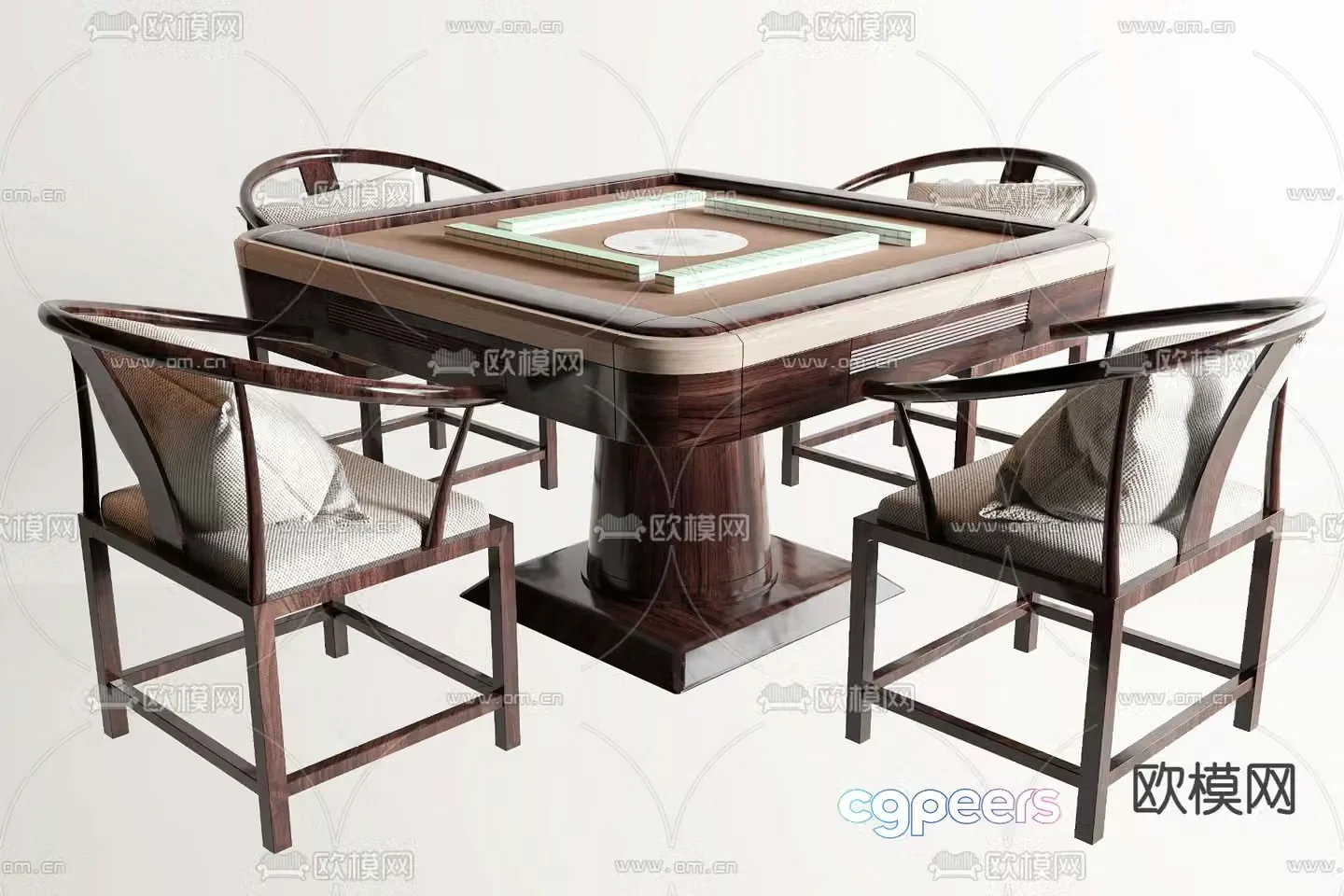 New Chinese style mahjong table automatic mahjong table 3d model