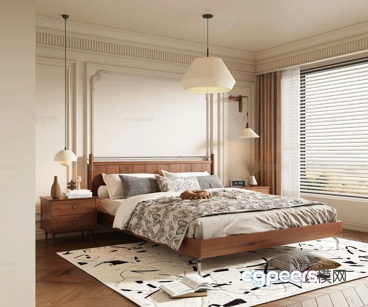 French medieval style bedroom 3d model